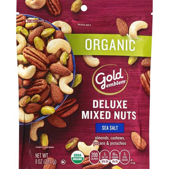 Order Gold Emblem Organic Deluxe Mixed Nuts with Sea Salt, 8 OZ food online from Cvs store, CENTRAL FALLS on bringmethat.com