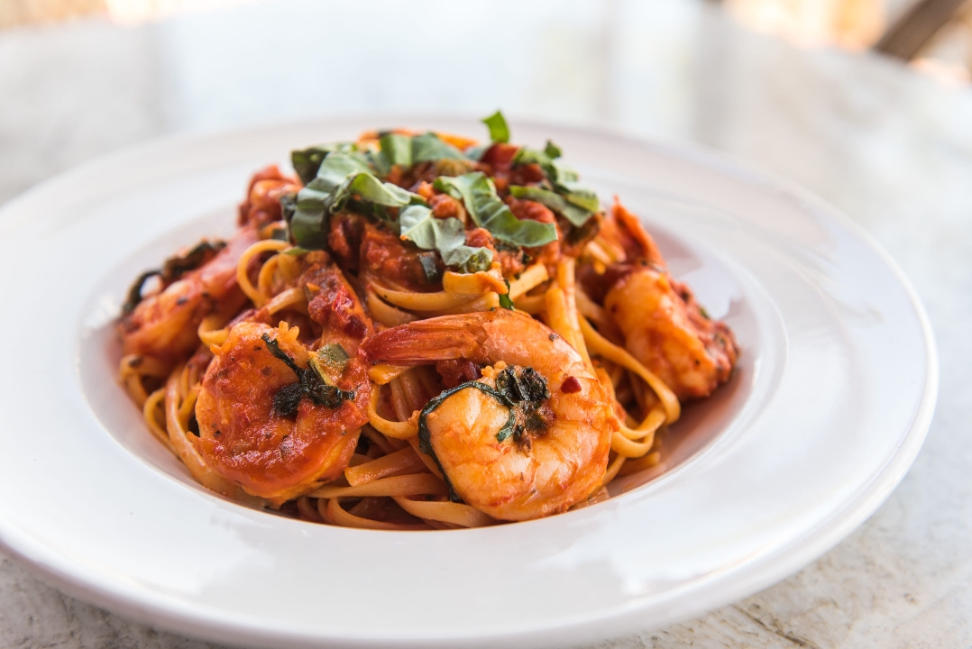 Order Linguini Shrimp Diavola food online from Bernini's Bistro store, La Jolla on bringmethat.com