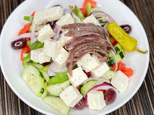 Order Greek Village Salad food online from Dengeos store, Glenview on bringmethat.com