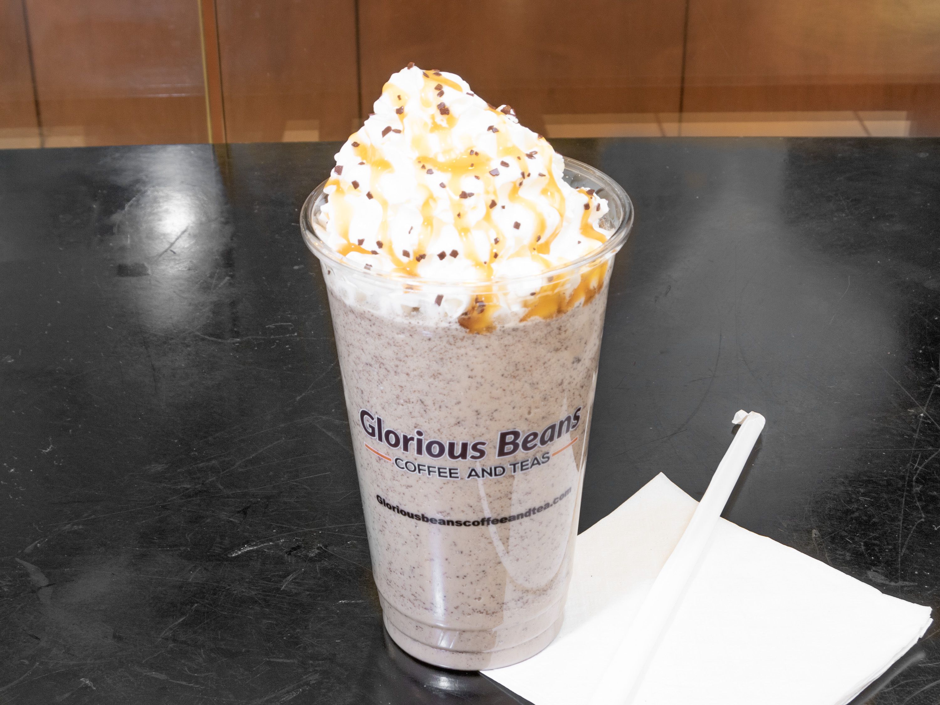 Order Caramel White Chocolate Cookie Frappe food online from Glorious Beans Coffee And Teas store, Madison on bringmethat.com
