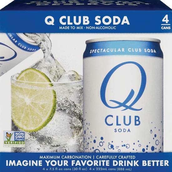 Order Q Mixers Spectacular Club Soda, 7.5 OZ Cans, 4 CT food online from Cvs store, LITTLE ROCK on bringmethat.com