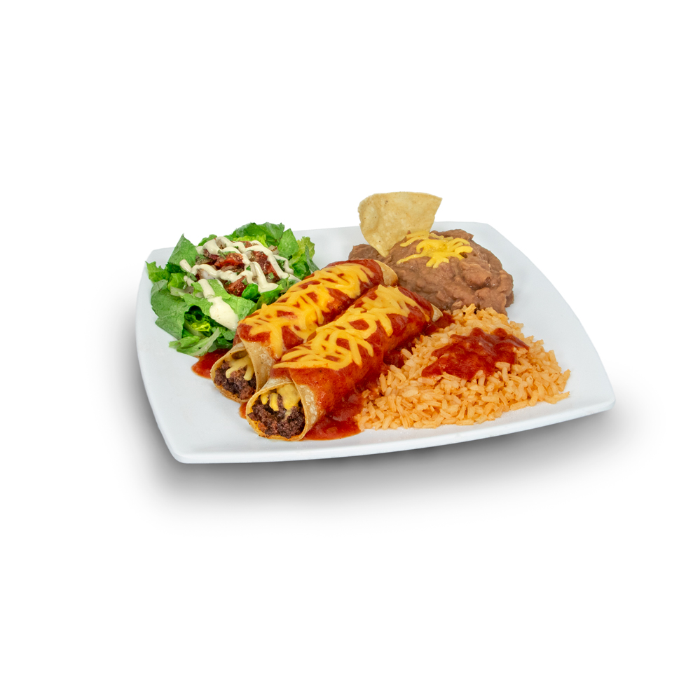 Order Enchilada Plate food online from Jimboy Tacos store, Fort Worth on bringmethat.com