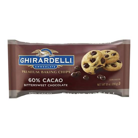 Order Ghirardelli Premium Baking 60% Cacao Bittersweet Chocolate Chips 10oz food online from Everyday Needs by Gopuff store, Pittsburgh on bringmethat.com