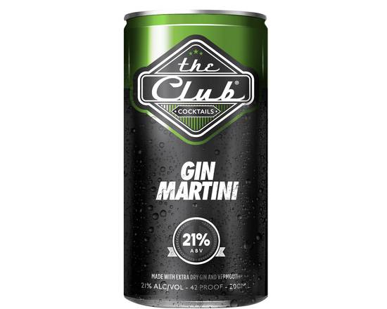 Order The Club Gin Martini, 200mL bottle (21% ABV) food online from Moby Liquor store, Los Angeles on bringmethat.com