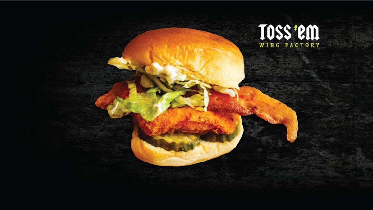 Order THE CRISPY CHICKEN BACON RANCH SANDWICH food online from Toss Em Wing Factory store, Wall Township on bringmethat.com