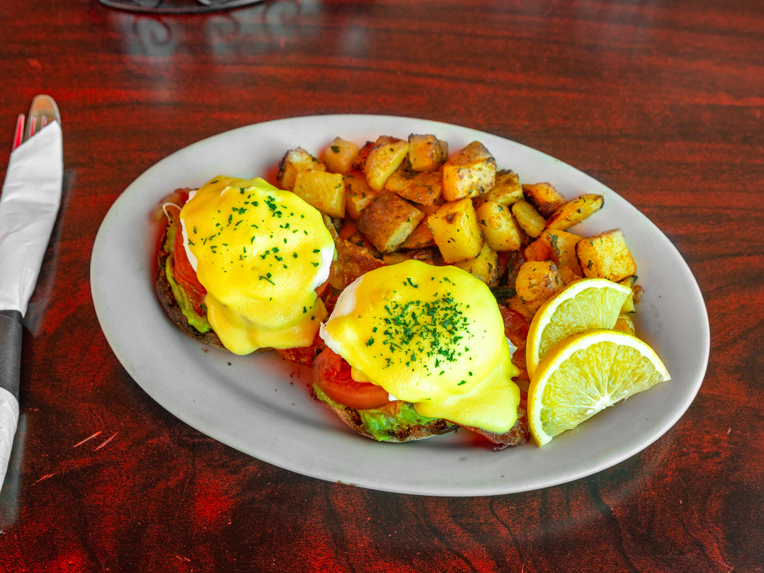 Order Eggs Benedict food online from Miss Cranston Diner 2 And Grill store, West Warwick on bringmethat.com