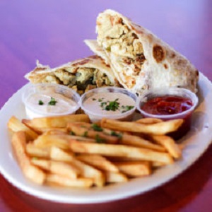 Order Falafel Pita Wrap Combo with Fries food online from Mid-East Cafe And Restaurant Llc store, Akron on bringmethat.com