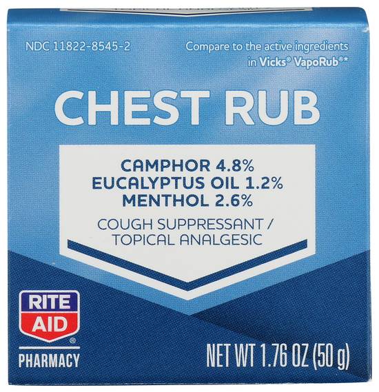 Order Rite Aid Cough Suppressant and Topical Analgesic Chest Rub (1.76 ct) food online from Rite Aid store, Simi Valley on bringmethat.com