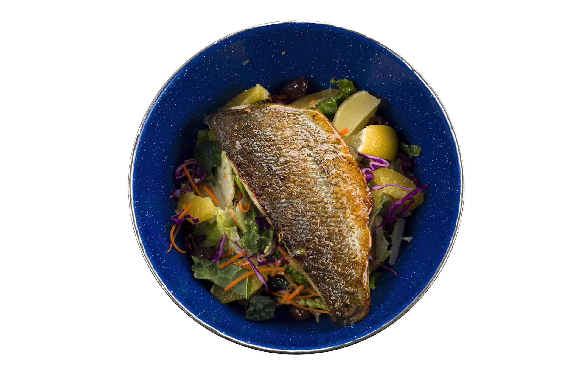 Order Fish Salad food online from Kali Greek Kitchen store, Palo Alto on bringmethat.com
