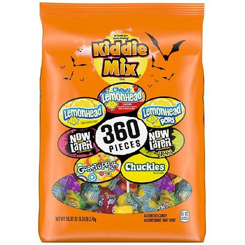 Order Ferrara Candy Kiddie Mix Halloween Candy, Lemonhead, Now & Later, Gobstopper, XXL Variety Bag 360 Pieces - 85.32 oz food online from Walgreens store, Inver Grove Heights on bringmethat.com