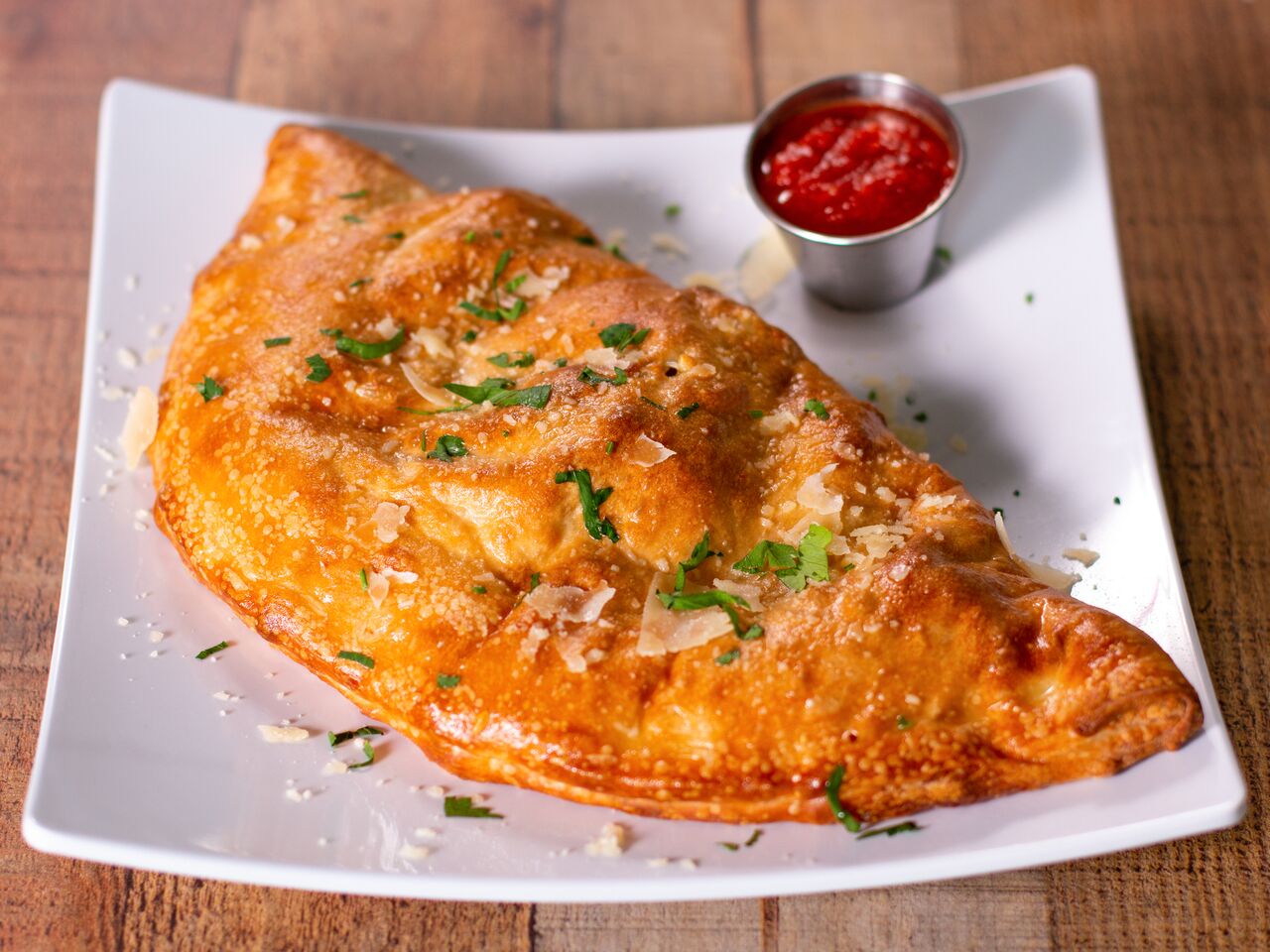 Order Meat Calzone food online from Brooklyn Pie Company store, Austin on bringmethat.com
