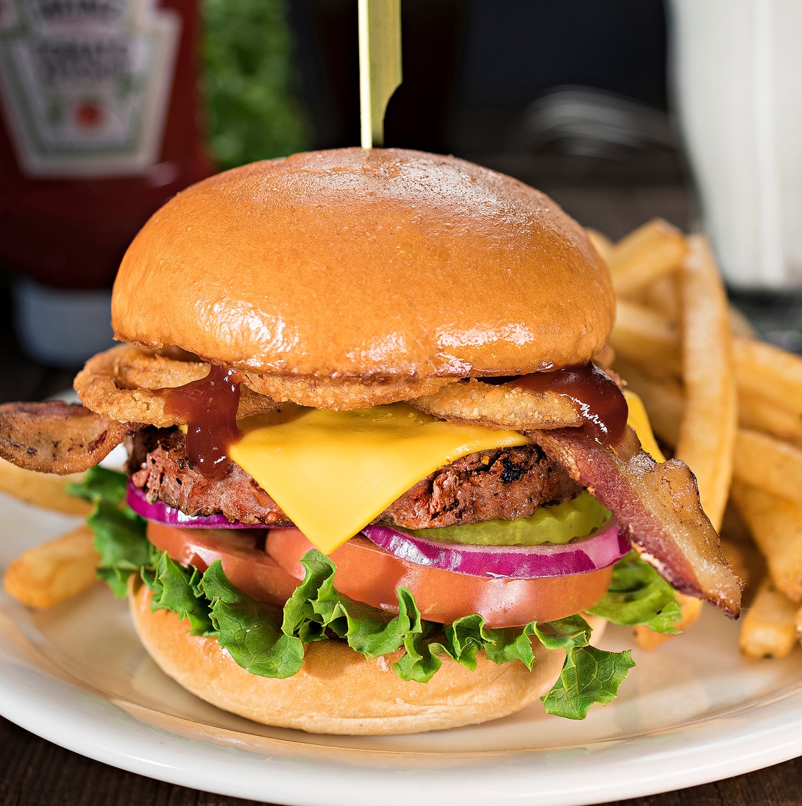 Order BBQ Bacon Cheeseburger food online from Perko Cafe & Grill #102 store, Tracy on bringmethat.com