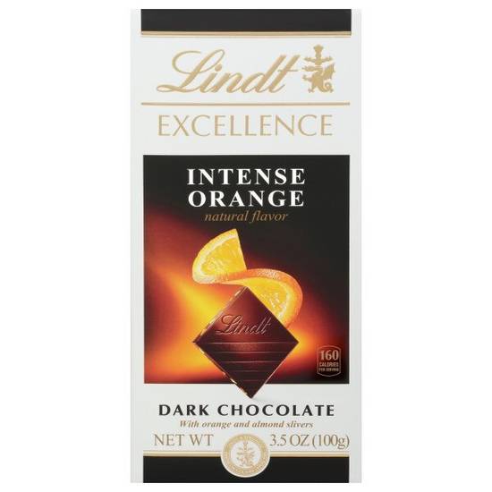 Order Lindt EXCELLENCE Intense Orange Dark Chocolate Bar, Dark Chocolate Candy with Orange and Almond Slivers, 3.5 oz. Bar food online from Cvs store, Rochester Hills on bringmethat.com