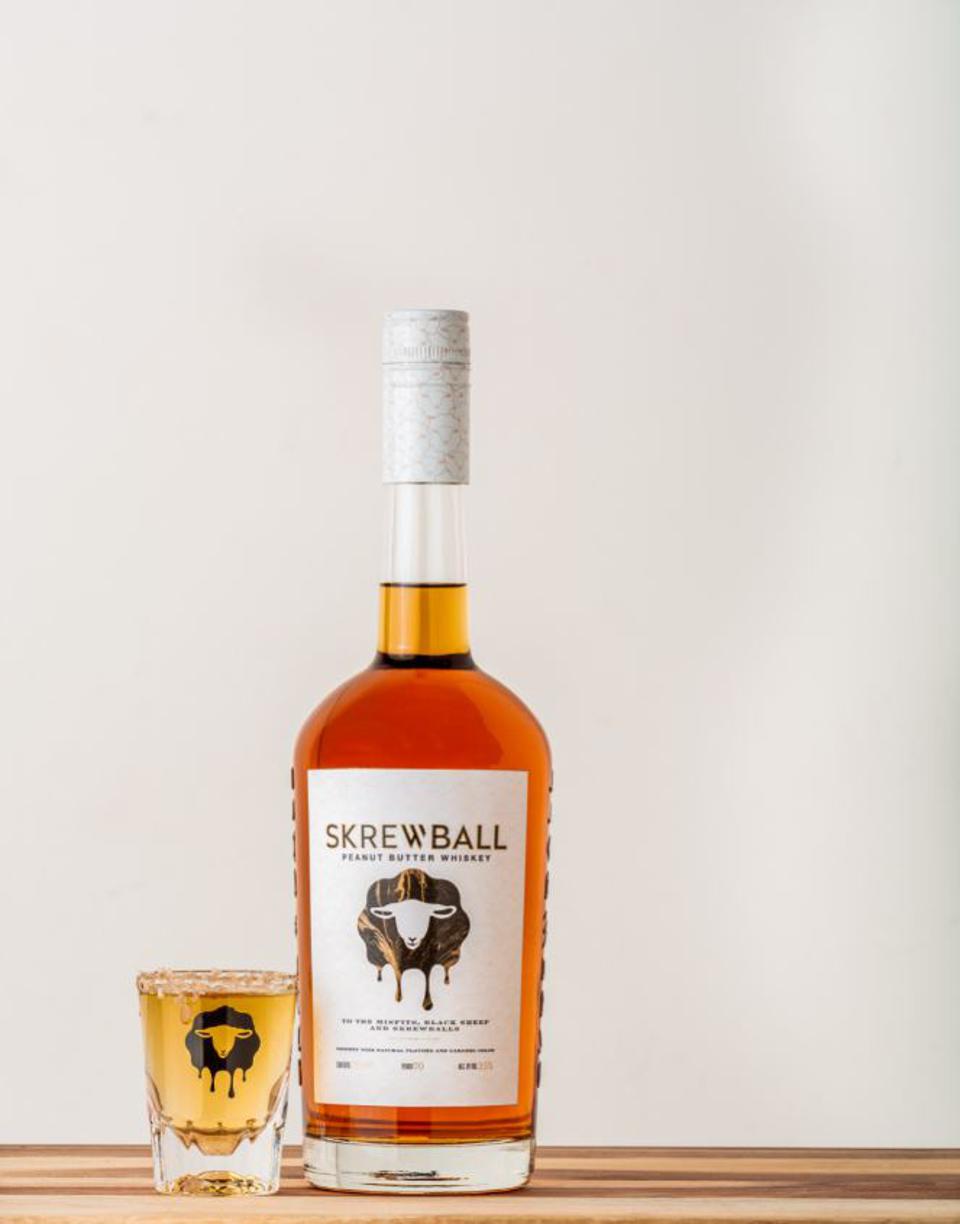 Order Skrewball Peanut Butter Whiskey 375ml food online from Divine Wine and Spirits store, San Diego on bringmethat.com