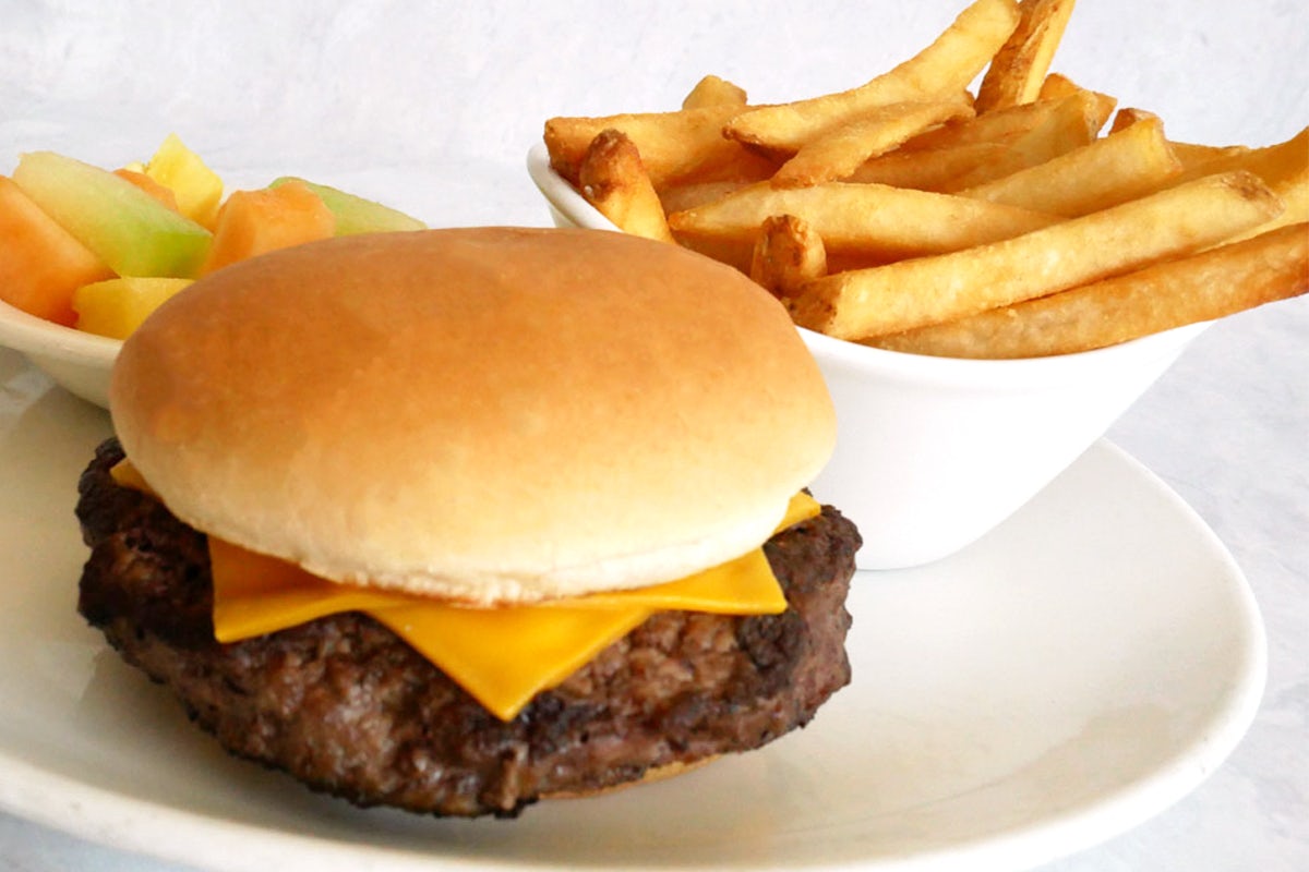 Order Kids Cheeseburger food online from The Broken Yolk Cafe store, Mission Viejo on bringmethat.com