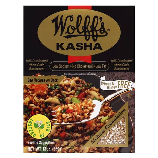 Order Wolff's Kasha 100% Whole Grain Buckwheat Meduim Granulation 13oz food online from Everyday Needs by Gopuff store, Pittsburgh on bringmethat.com