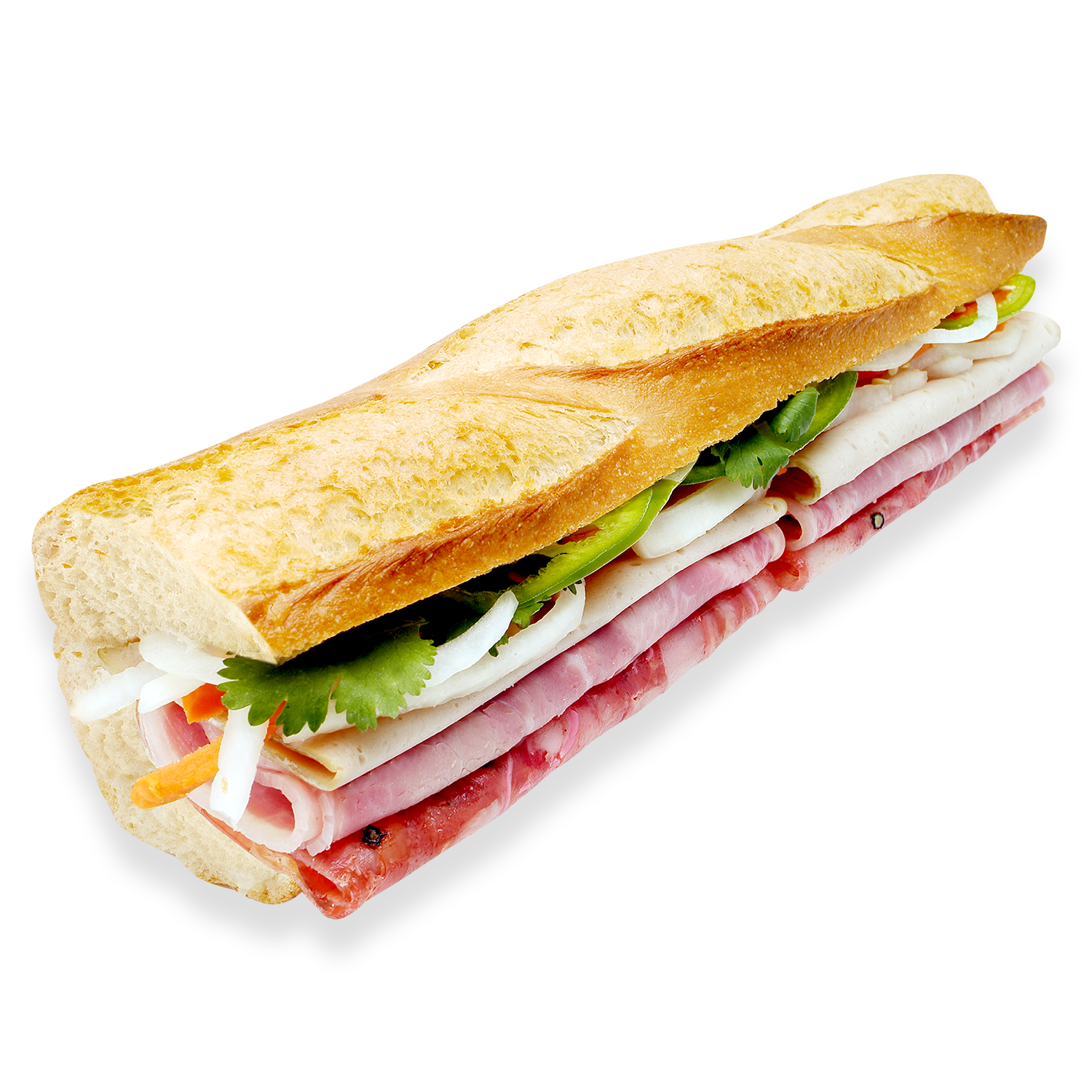 Order 11. Special Combination Sandwich on 10" Baguette food online from Lee Sandwiches store, Corona on bringmethat.com