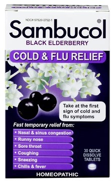 Order Sambucol Cold & Flu Tablets - Black Elderberry, 30 ct food online from Bartell store, Edmonds on bringmethat.com