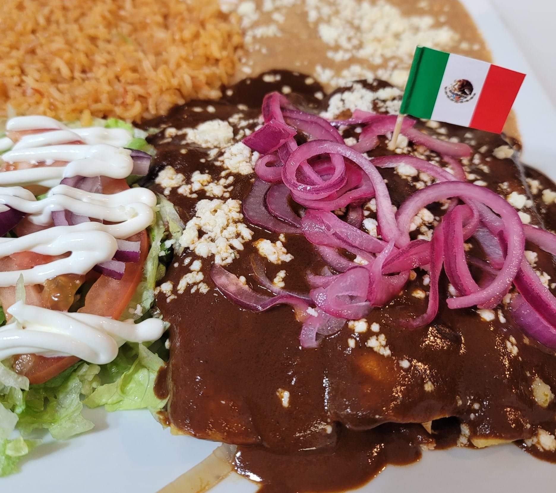 Order Mole Enchiladas  food online from Tequila Mexican Grill Bakery & Store store, Lancaster on bringmethat.com