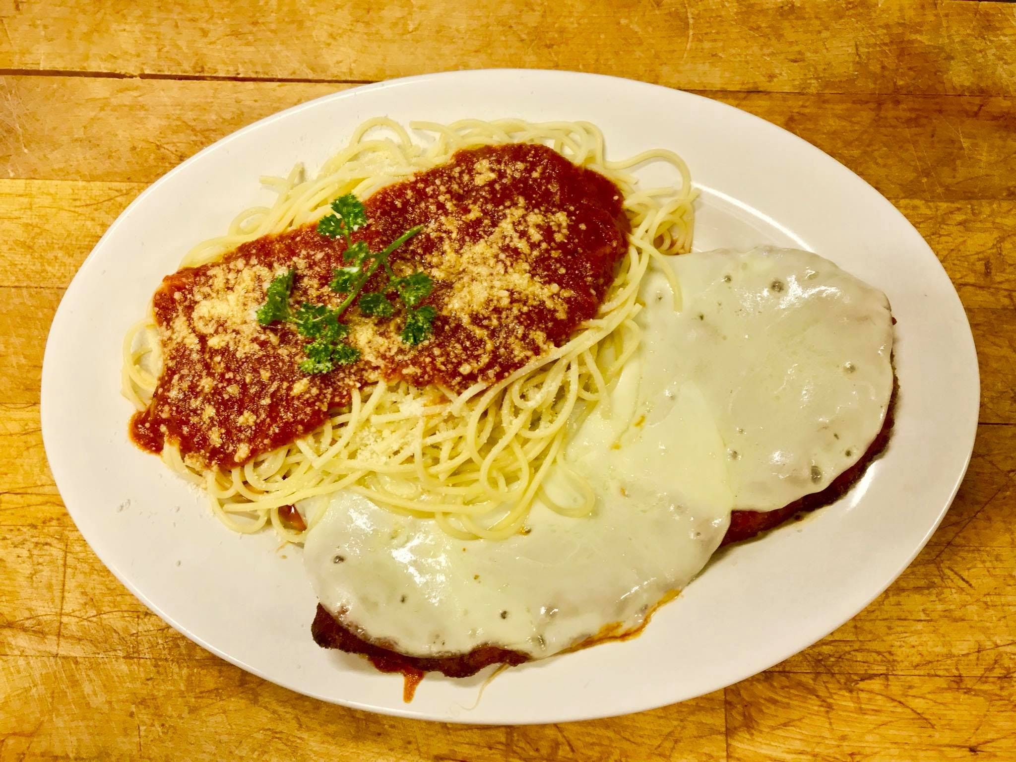 Order Chicken Parmesan - Entree food online from Tani Pizza store, Butler on bringmethat.com