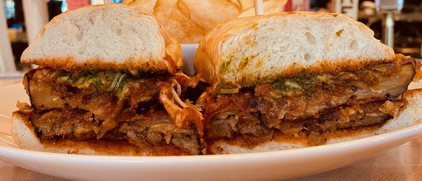 Order Eggplant Parm Sandwich food online from Lili Wings, Sammies, And Pizza store, Silver Spring on bringmethat.com