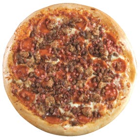 Order Mega Meat Pizza - Large (8 Slices) food online from Georgios Oven Fresh Pizza Co. store, Cleveland on bringmethat.com