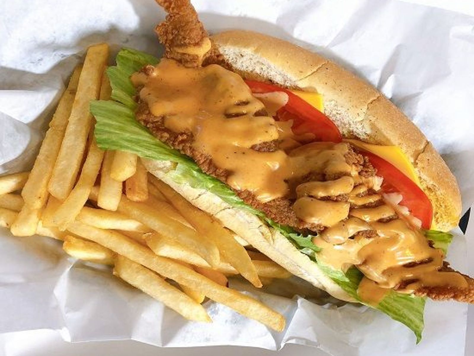 Order R3. Fried Catfish Roll food online from Juicy Seafood store, Clarksville on bringmethat.com