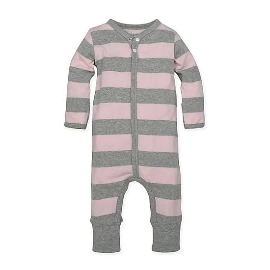 Order Burt's Bees Baby® Size 3-6M Organic Cotton Rugby Stripe Coverall in Pink food online from Bed Bath & Beyond store, Lancaster on bringmethat.com