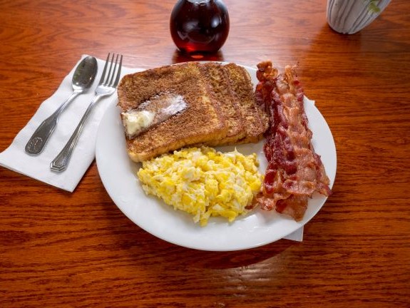 Order 3 French Toast with Meat and 2 Eggs Platter food online from Mt. Airy Breakfast & Lunch store, Philadelphia on bringmethat.com