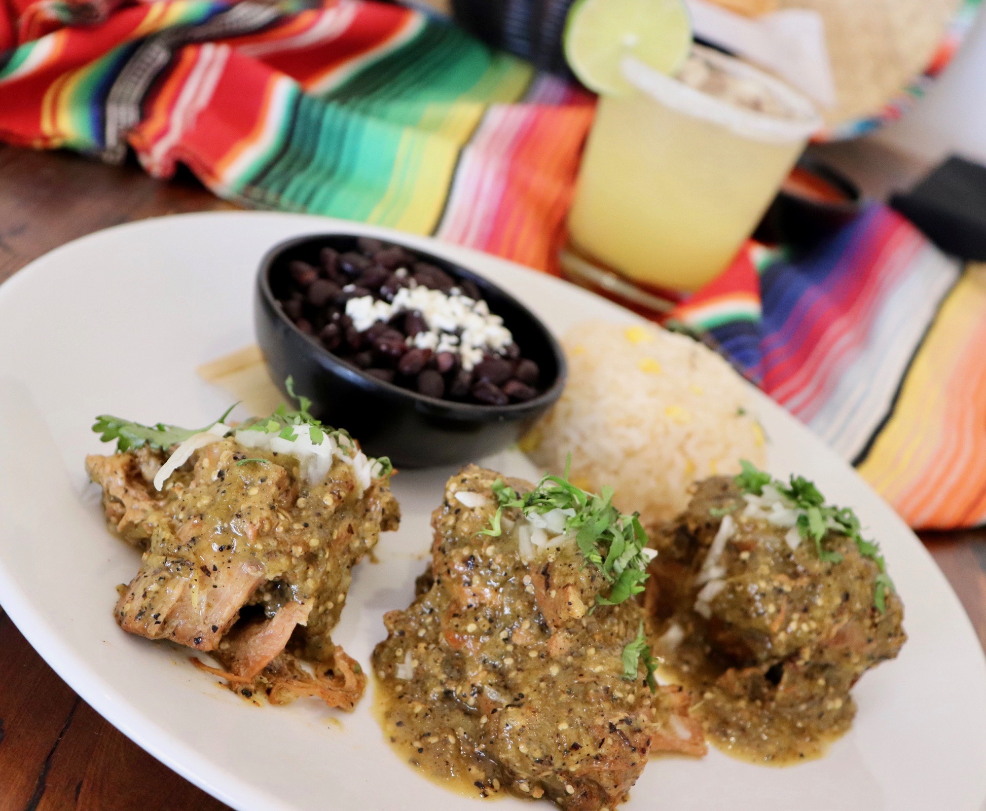 Order Chile Verde Plato food online from Little Onion Mexican Restaurant store, Santa Ana on bringmethat.com