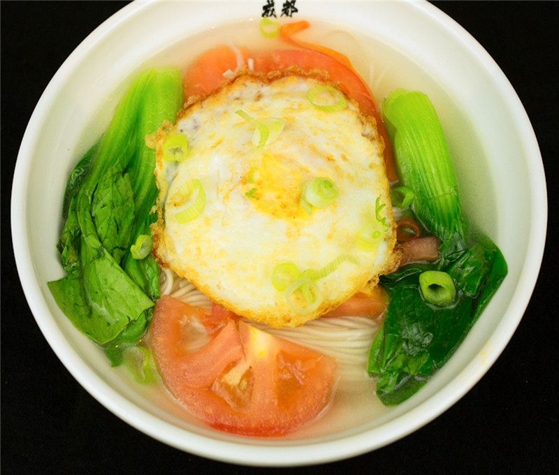 Order Dragon Hairs in Tomato Fried Eggs Soup 煎蛋龙须面 food online from Chengdu Famous Food store, Philadelphia on bringmethat.com