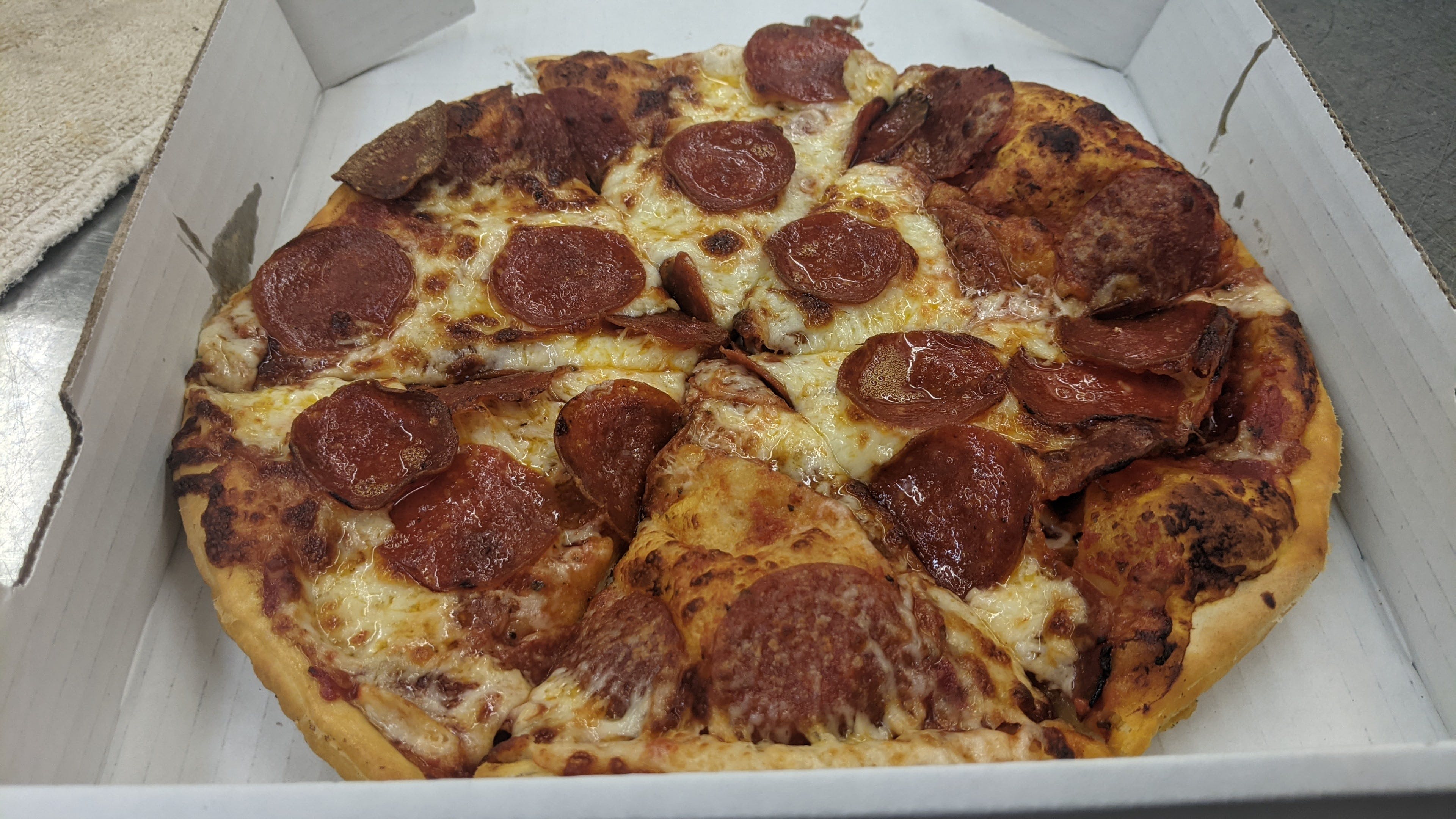 Order The Pepperonis Pan Pizza - Small 8" food online from Oley Pizza store, Fort Wayne on bringmethat.com
