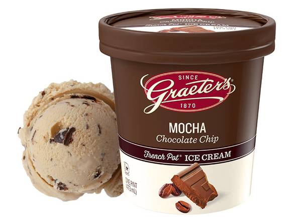 Order Mocha Chocolate Chip Pint food online from Graeter Ice Cream store, Cincinnati on bringmethat.com