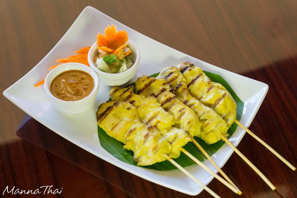 Order 7. Satay Chicken food online from Manna Thai store, North Highlands on bringmethat.com