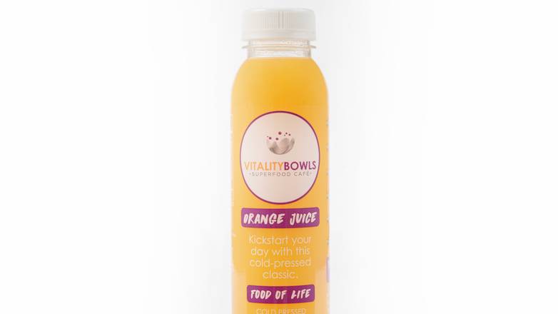 Order Orange Juice Cold Pressed food online from Vitality Bowls store, Cupertino on bringmethat.com