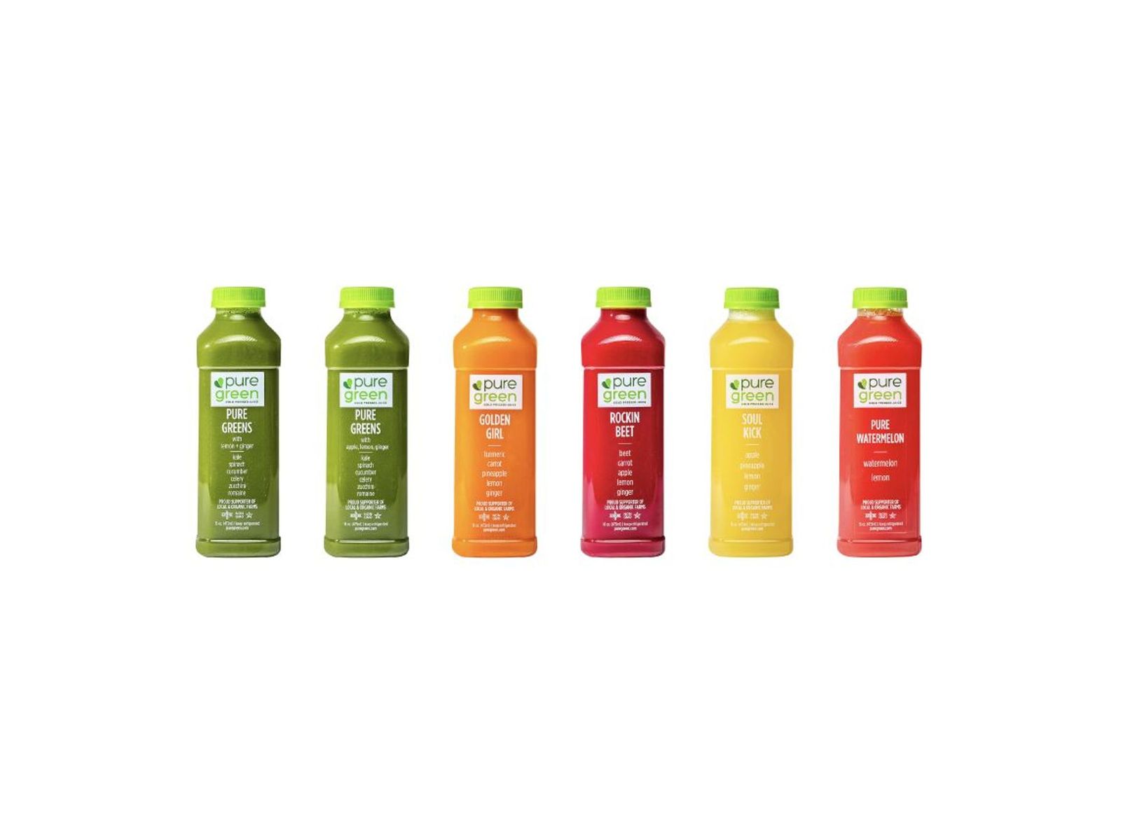 Order Pure Basic, Experienced Cleanse (6 Juices, 2 Pure Greens reccomended) food online from Pure Green store, Brooklyn on bringmethat.com