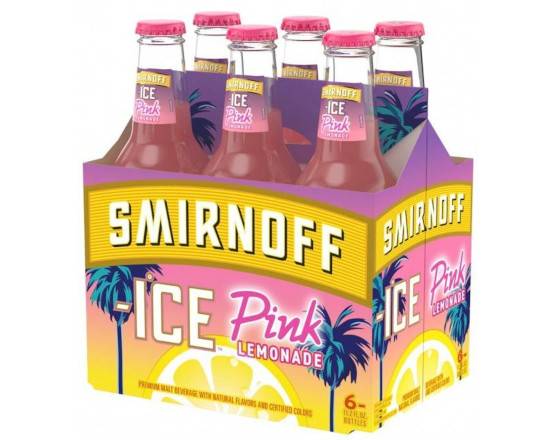 Order Smirnoff Ice Pink Lemonade 6 Pack 11.2oz. Bottles food online from Newport Wine & Spirits store, Newport Beach on bringmethat.com