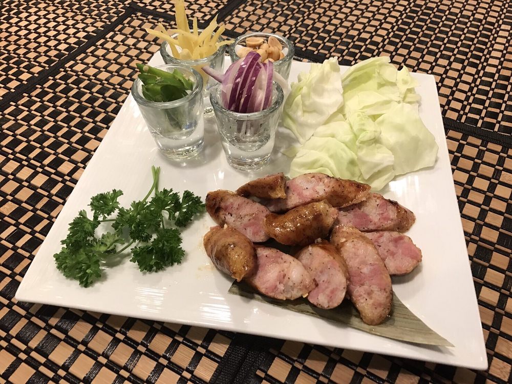 Order B1. Thai Style Sausage food online from Baan Thai Restaurant store, Las Vegas on bringmethat.com