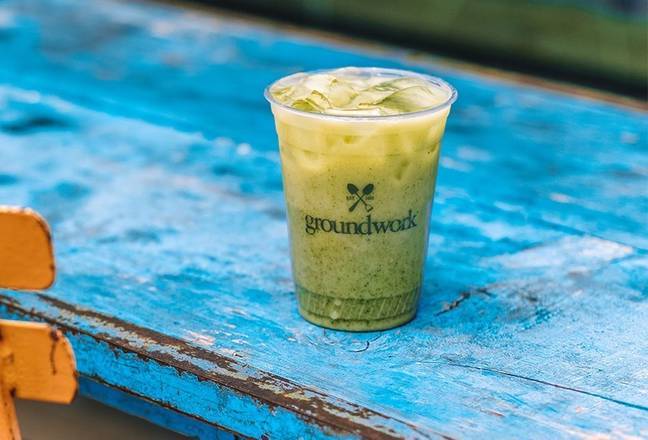 Order Iced Matcha Latte food online from Groundwork Coffee store, Los Angeles on bringmethat.com