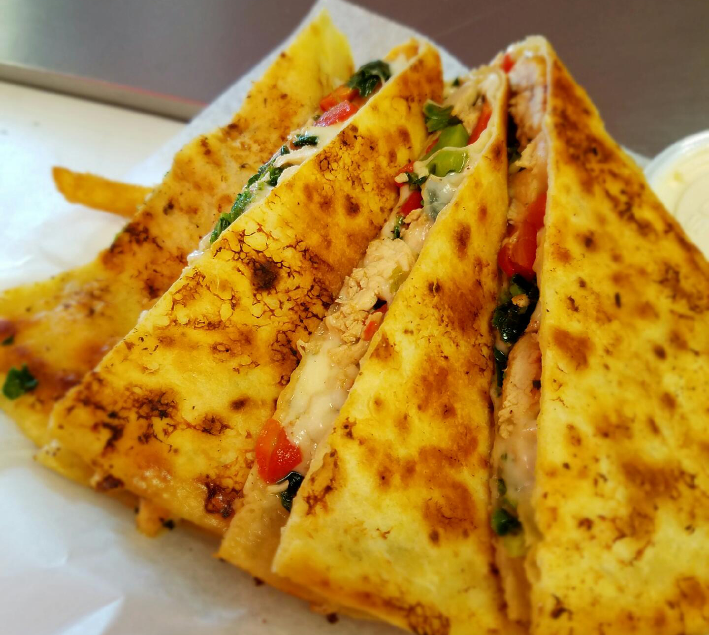 Order SNS Chicken Quesadilla food online from Fiore Shake, Steak And Sides store, Philadelphia on bringmethat.com
