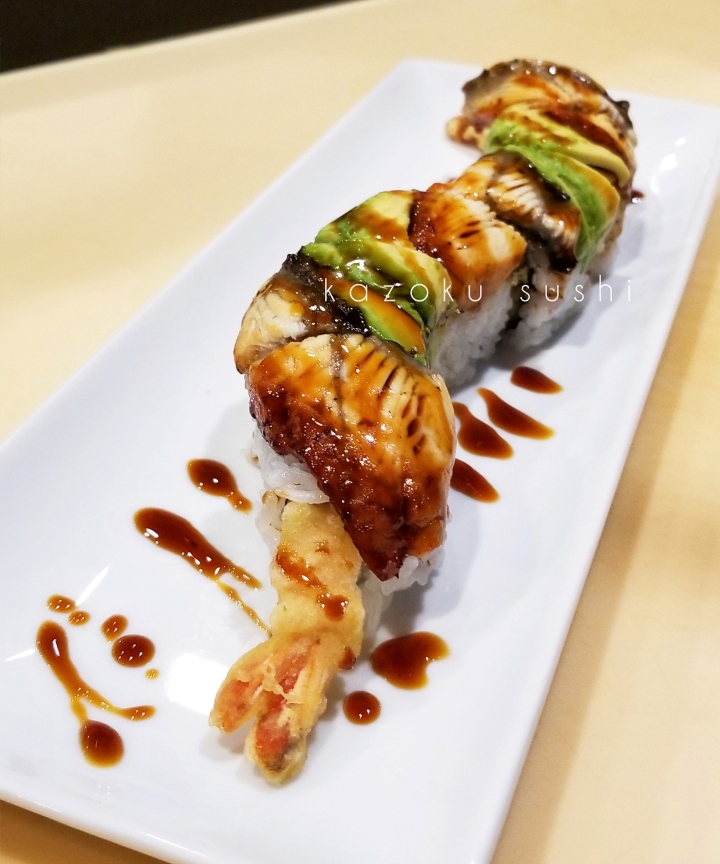 Order Dragon Roll food online from Kazoku Sushi store, Troy on bringmethat.com