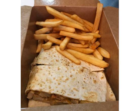 Order Cheese Quesadilla w/ Fries food online from Burgers N' Shakes store, New York on bringmethat.com