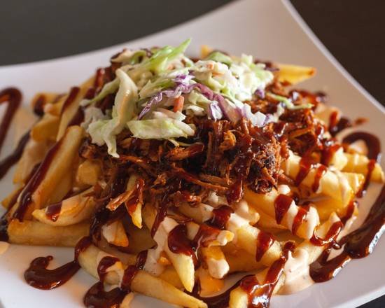 Order Pulled-Pork Fries food online from Wings Empire store, San Diego on bringmethat.com