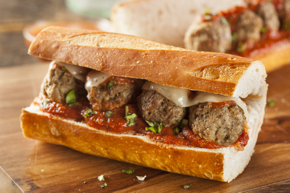 Order Meatball Parmesan Sub food online from Primo Pizzeria store, Ballston Spa on bringmethat.com