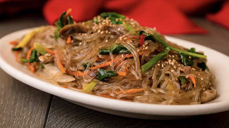 Order Clear Yam Noodles 잡채 food online from Korean Village Restaurant store, San Francisco on bringmethat.com