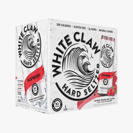 Order White claw raspberry 6 pack  food online from Chalet Liquor store, Huntington Beach on bringmethat.com