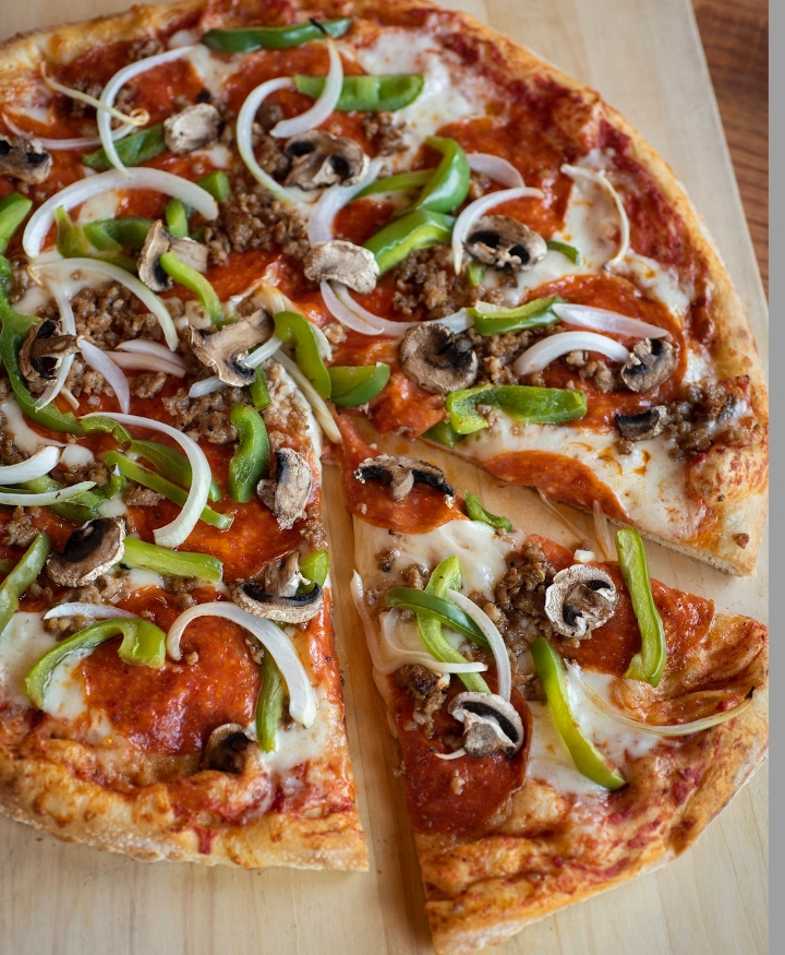 Order 10" Village Special Pizza food online from Louise's Trattoria store, Los Angeles on bringmethat.com