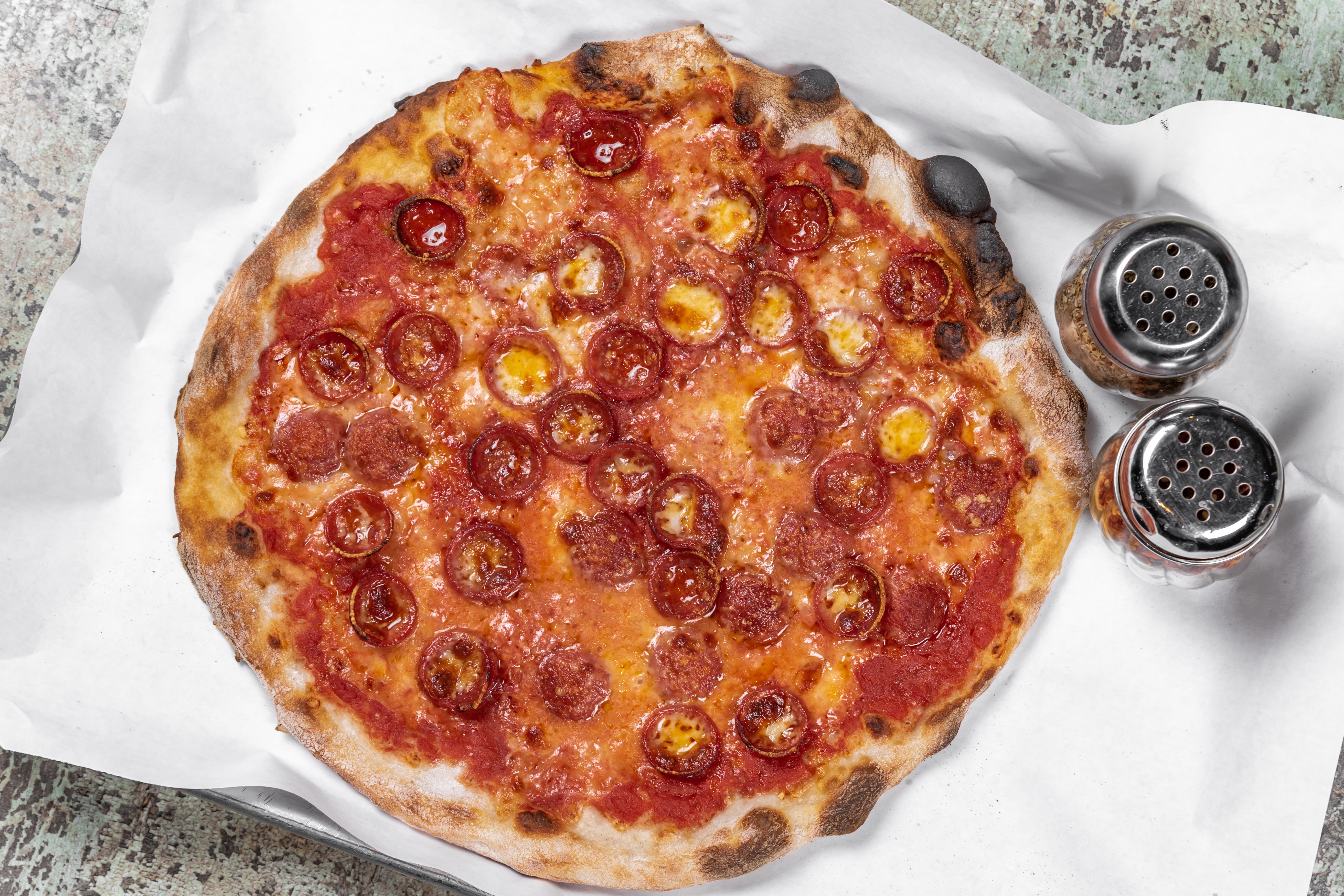 Order Pepperoni Pizza - Small 12" food online from Mercato Tomato Pie store, Newark on bringmethat.com