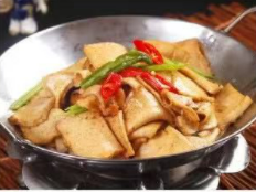 Order G5. Home Style Chiba Tofu in Griddle  干锅千叶豆腐 food online from Chef Jiang store, Farmington on bringmethat.com