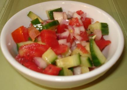 Order Tomato Cucumber Salad food online from India's Tandoori Restaurant store, Burbank on bringmethat.com